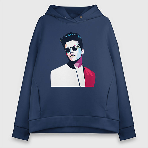 Женское худи оверсайз Бруно Марс / Тёмно-синий – фото 1