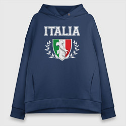 Толстовка оверсайз женская Italy map, цвет: тёмно-синий