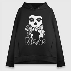 Женское худи оверсайз Misfits рок группа