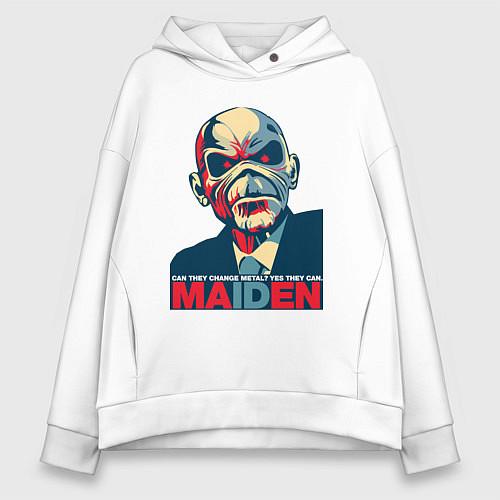 Женское худи оверсайз They can change metal / Белый – фото 1