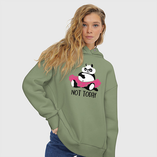 Женское худи оверсайз Ленивая панда / Авокадо – фото 3