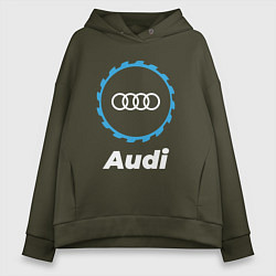 Толстовка оверсайз женская Audi в стиле Top Gear, цвет: хаки