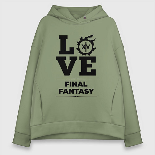 Женское худи оверсайз Final Fantasy love classic / Авокадо – фото 1