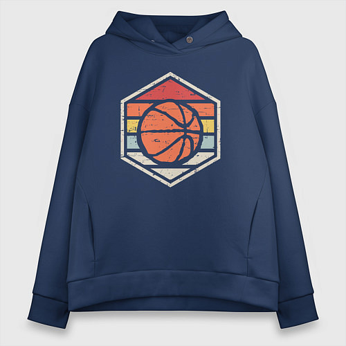 Женское худи оверсайз Basket Baller / Тёмно-синий – фото 1