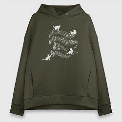 Женское худи оверсайз Music cats