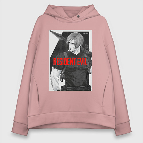 Женское худи оверсайз Леон с базукой - Resident / Пыльно-розовый – фото 1