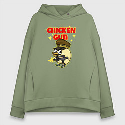 Толстовка оверсайз женская Chicken Gun - игра, цвет: авокадо