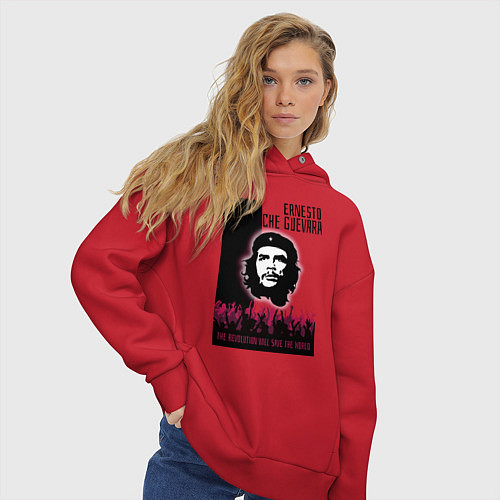 Женское худи оверсайз Эрнесто Че Гевара и революция / Красный – фото 3