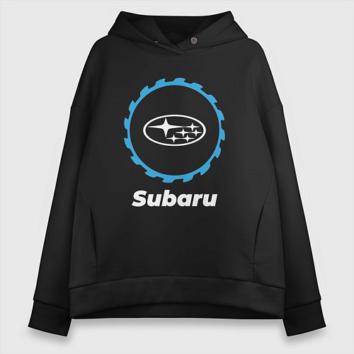 Женское худи оверсайз Subaru в стиле Top Gear / Черный – фото 1