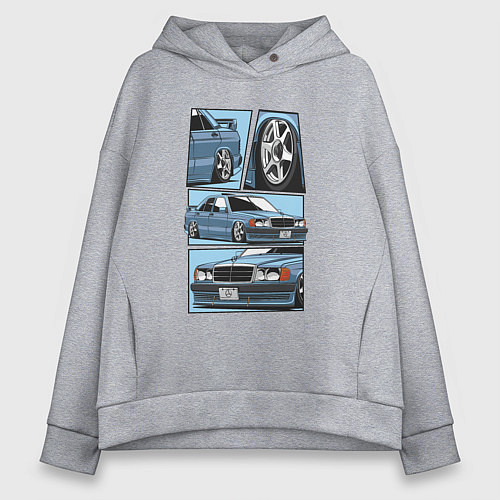 Женское худи оверсайз Mercedes-Benz 190E V1 / Меланж – фото 1