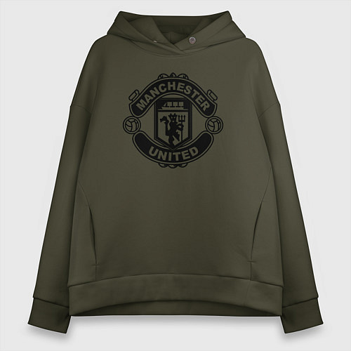 Женское худи оверсайз Manchester United black / Хаки – фото 1