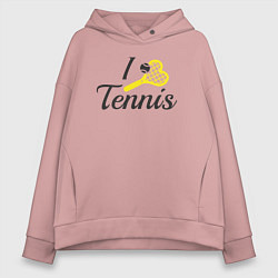 Толстовка оверсайз женская Love tennis, цвет: пыльно-розовый