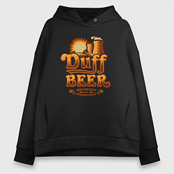 Толстовка оверсайз женская Duff beer brewing, цвет: черный