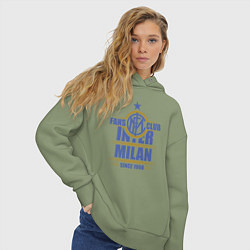 Толстовка оверсайз женская Inter Milan fans club, цвет: авокадо — фото 2