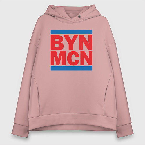 Женское худи оверсайз Run Bayern Munchen / Пыльно-розовый – фото 1