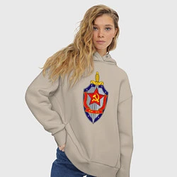 Толстовка оверсайз женская ВЧК КГБ, цвет: миндальный — фото 2