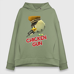 Толстовка оверсайз женская Chicken Gun logo, цвет: авокадо