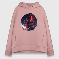 Толстовка оверсайз женская Лунная принцесса, цвет: пыльно-розовый