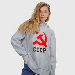 Толстовка оверсайз женская СССР стиль, цвет: меланж — фото 2