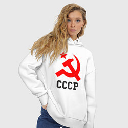 Толстовка оверсайз женская СССР стиль, цвет: белый — фото 2