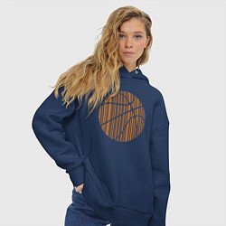 Толстовка оверсайз женская Basket ball, цвет: тёмно-синий — фото 2