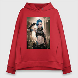 Толстовка оверсайз женская Jinx model, цвет: красный