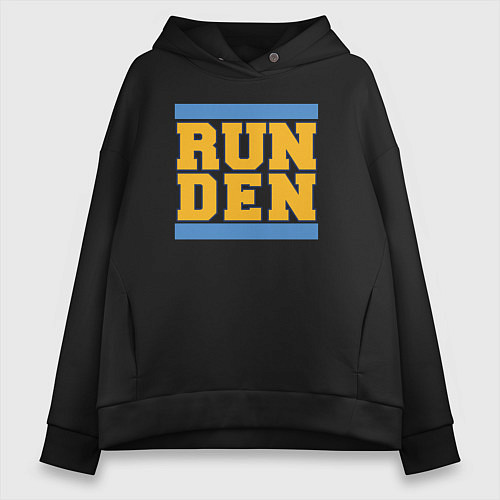 Женское худи оверсайз Run Denver Nuggets / Черный – фото 1