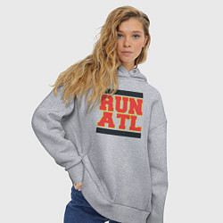 Толстовка оверсайз женская Run Atlanta Hawks, цвет: меланж — фото 2