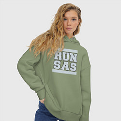 Толстовка оверсайз женская Run San Antonio Spurs, цвет: авокадо — фото 2