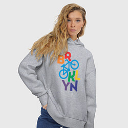 Толстовка оверсайз женская Brooklyn bike, цвет: меланж — фото 2