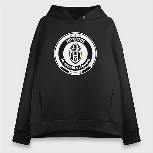 Женское худи оверсайз Juventus club / Черный – фото 1