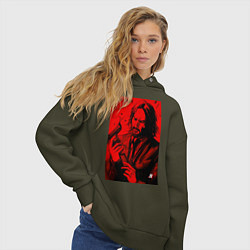 Толстовка оверсайз женская John Wick Baba Yaga art, цвет: хаки — фото 2