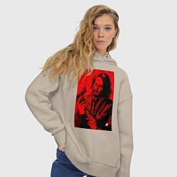 Толстовка оверсайз женская John Wick Baba Yaga art, цвет: миндальный — фото 2