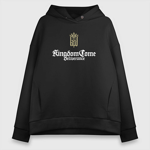 Женское худи оверсайз Kingdom come deliverance logo / Черный – фото 1