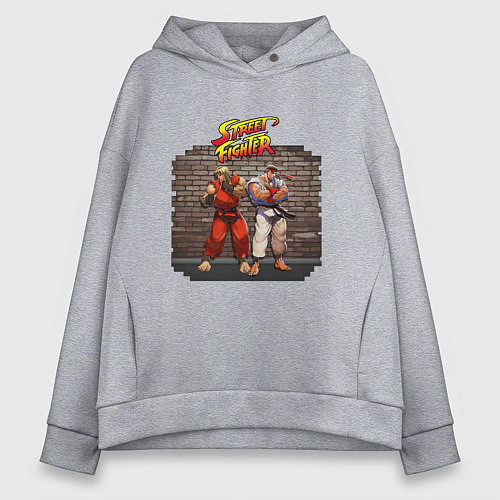 Женское худи оверсайз Уличный Боец Начало / Меланж – фото 1
