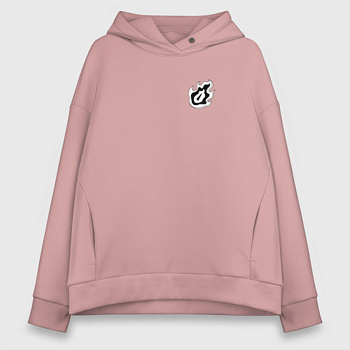 Женское худи оверсайз Гарда меча - Ренгоку столп пламени / Пыльно-розовый – фото 1