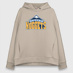 Толстовка оверсайз женская Denver Nuggets, цвет: миндальный