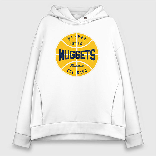 Женское худи оверсайз Denver Nuggets 1967 / Белый – фото 1