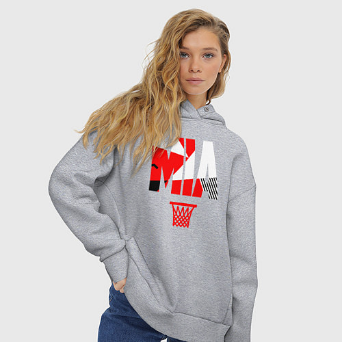 Женское худи оверсайз Miami buckets / Меланж – фото 3