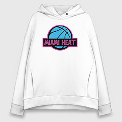Толстовка оверсайз женская Miami Heat team, цвет: белый