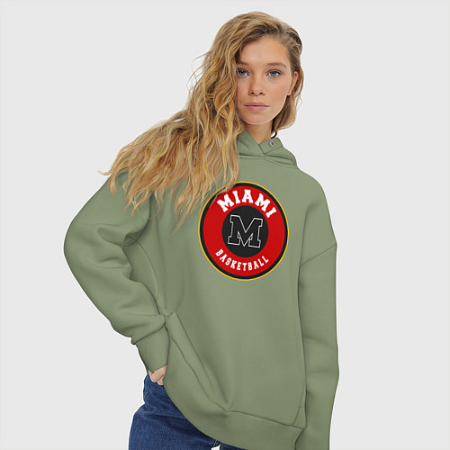 Женское худи оверсайз Miami basket / Авокадо – фото 3