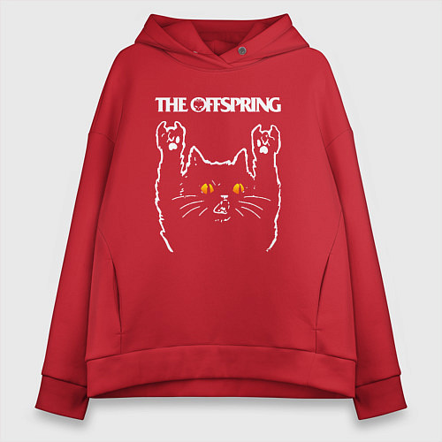 Женское худи оверсайз The Offspring rock cat / Красный – фото 1