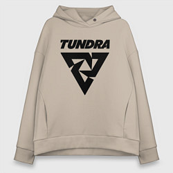 Толстовка оверсайз женская Tundra esports logo, цвет: миндальный