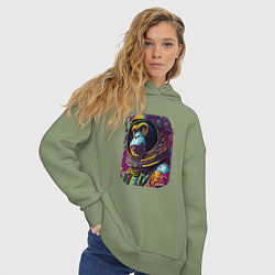 Толстовка оверсайз женская Galactic Ape, цвет: авокадо — фото 2