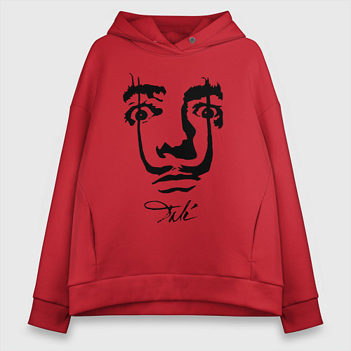 Женское худи оверсайз Dali face / Красный – фото 1