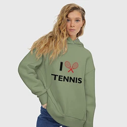 Толстовка оверсайз женская I Love Tennis, цвет: авокадо — фото 2