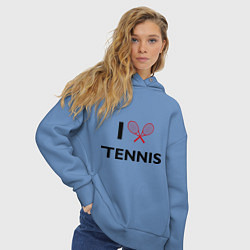 Толстовка оверсайз женская I Love Tennis, цвет: мягкое небо — фото 2