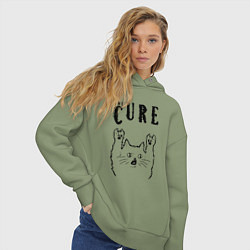Толстовка оверсайз женская The Cure - rock cat, цвет: авокадо — фото 2