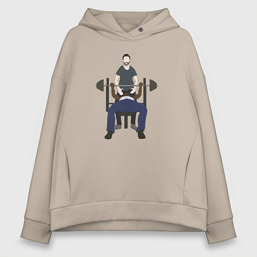 Женское худи оверсайз Just Do It, CJ! / Миндальный – фото 1