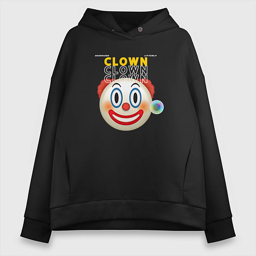 Женское худи оверсайз Litterly Clown / Черный – фото 1